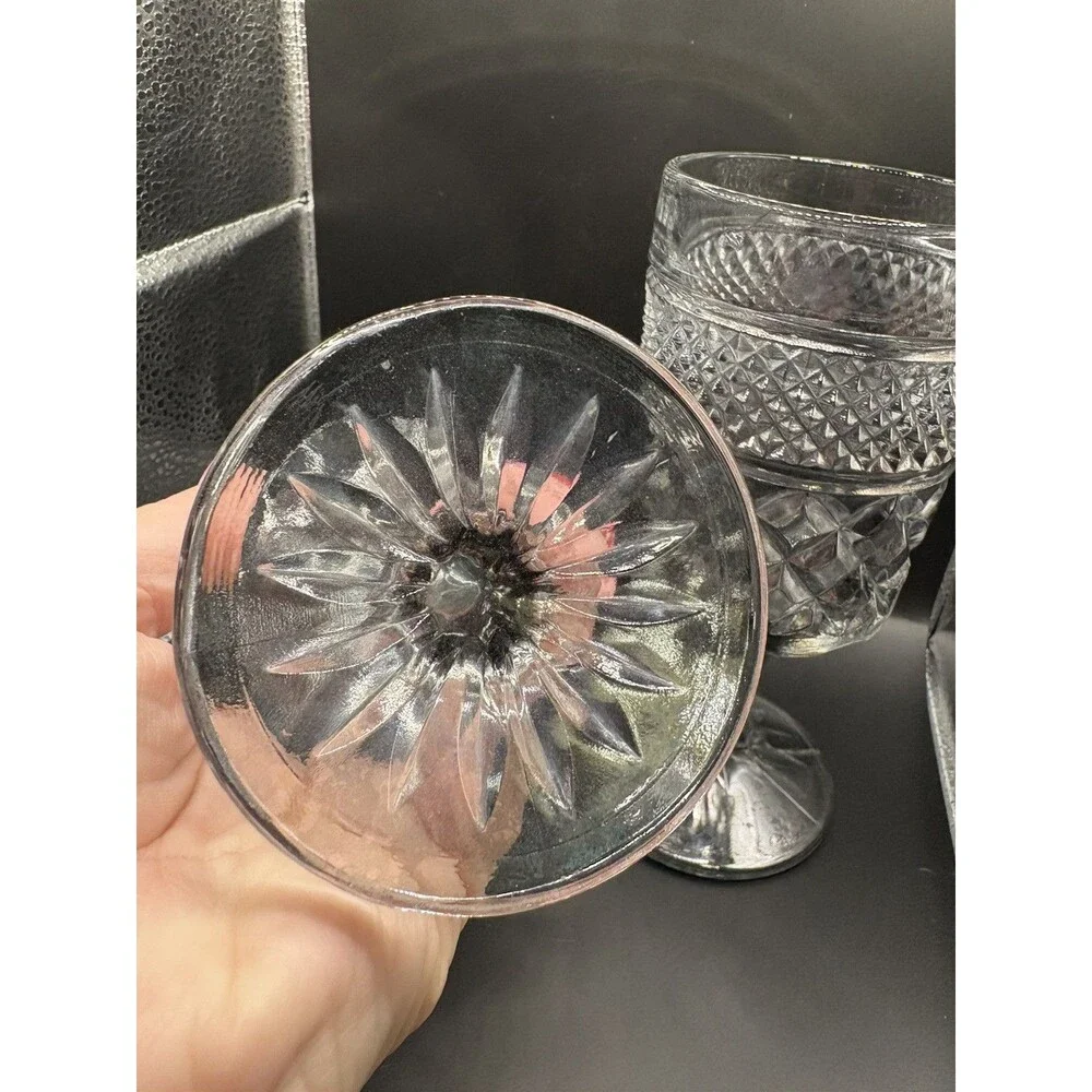 Vintage Wexford Smoke Wine/ Water Goblet by Anchor-Hocking Set Of 2 Replacements